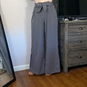 Anthropologie Gingham wide leg pants